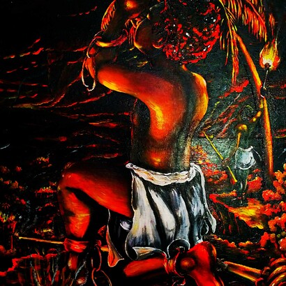 Nasha Bradshaw, Morant Bay Rebellion, Acrylic on canvas