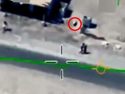 Fotogramma ritratto da un video rilasciato dal Pentagono e ripreso da MQ-9 “Reaper” di un UFO a forma di sfera che sorvola l'Iraq
