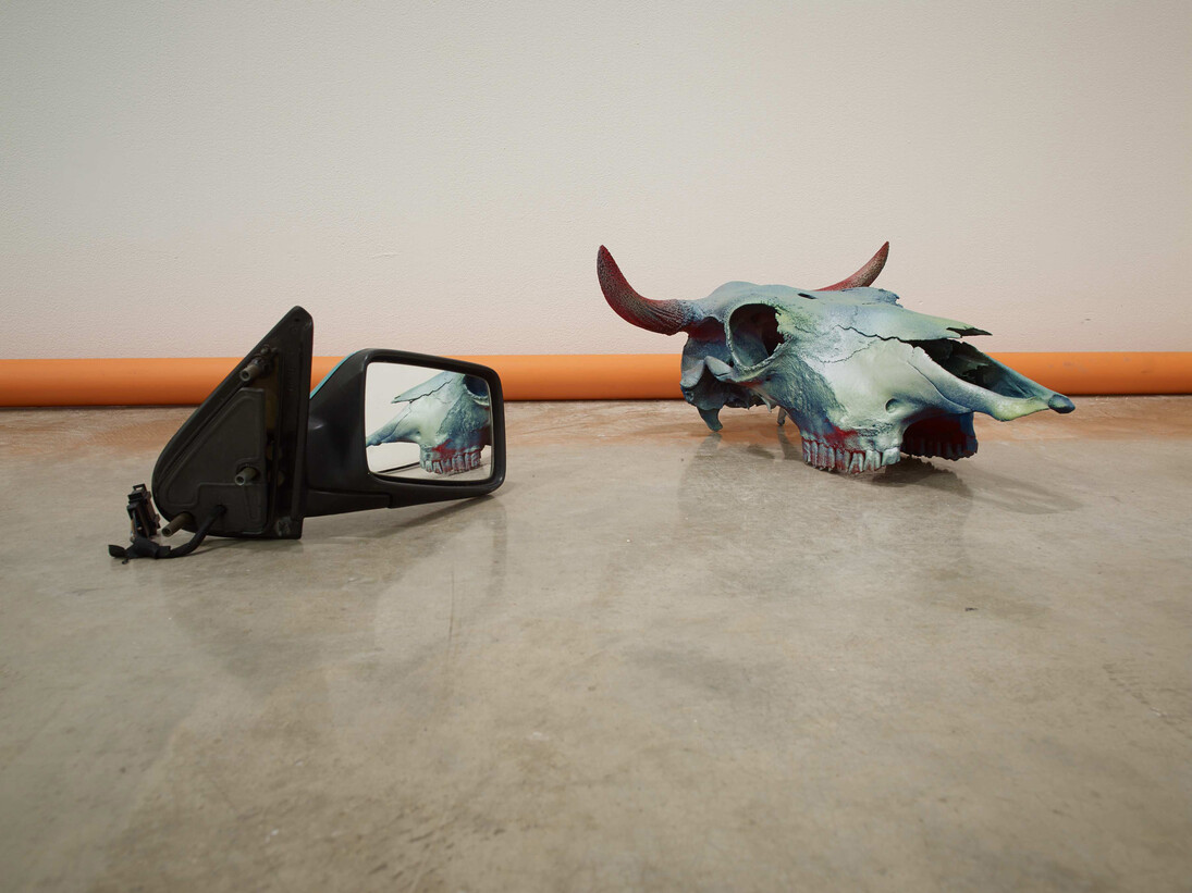 Jimmie Durham: Traces and Shiny Evidence. Parasol unit installation view, 2014. Courtesy of Parasol unit, London and the artist. Photo: Stephen White