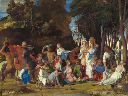 Giovanni Bellini y Tiziano; El banquete de los dioses, c. 1529, National Gallery of Art, EE. UU. (detalle)