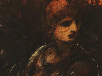 Leonardo, Adorazione dei Magi, Firenze Uffizi, particolare, Autoritratto di Leonardo giovane