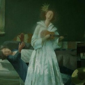 David Eustace RBA, 2013, The Final Shimmer, 16'' x 19'', oil and acrylic on board