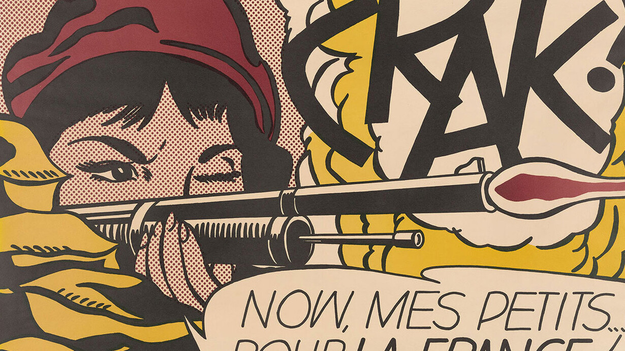 Roy Lichtenstein, Crak! [print] (detail), 1963 [often given as 1964]. Courtesy of Morgan Library & Museum