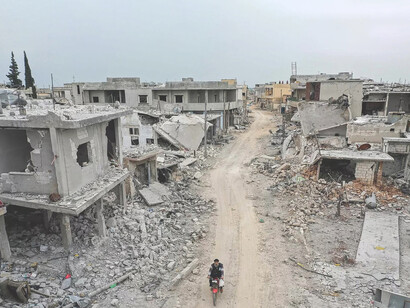 Vista aérea de la devastación causada por la guerra civil en Siria