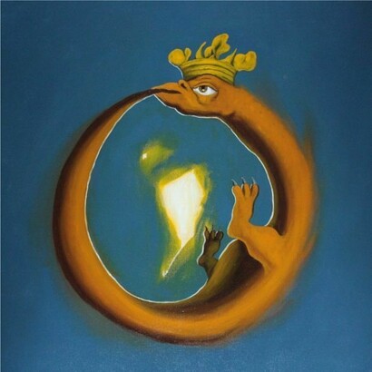 Alessandro Bulgarini, Emblemata Sacra I: Ouroborus. Olio su tela – cm 50 x 50, 2013.