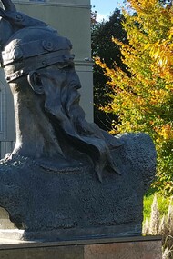 The bust of Skanderbeg in Geneva, Switzerland