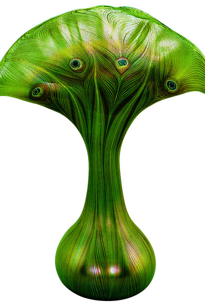 Tiffany & Co., 1837 - currently active, American, Vase, 1893-1896, Favrile glass, 35.9 x 29.2 cm, The Metropolitan Museum of Art, New Yor,. Art Nouveau 