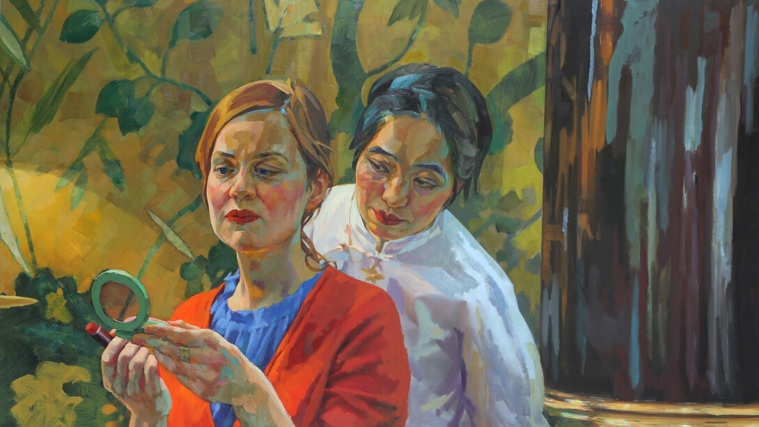 China Club II, 2018, oil on Dibond, 53 x 89 3/8 inches