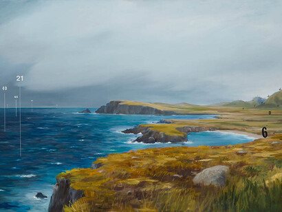 Oliver Jeffers, Measuring land and sea (detail), 2015. Courtesy of Hashimoto Contemporary 