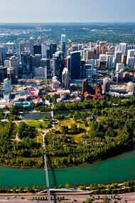 Calgary aerial view from North