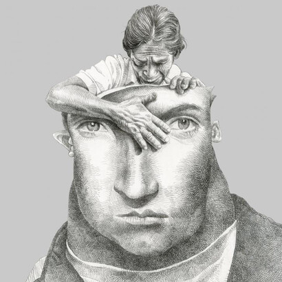 José Molina, Desaparecidos, 2016, collezione The monsters under my bed, matita b/n su carta, cm 55,5x50,3 © Ernesto Blotto