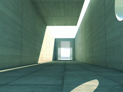 Every curve and angle in this modern corridor showcases the limitless possibilities of 3D-printed architecture