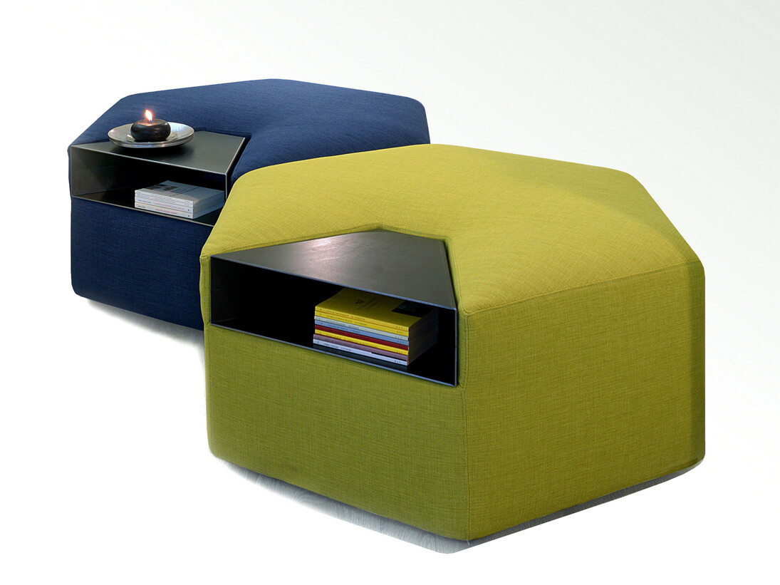 Baldessari e Baldessari, Pouf SeiPerSei per Twils in tessuto e metallo