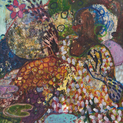 Mostaff Muchawaya, Untitled, 2021 mixed media on canvas