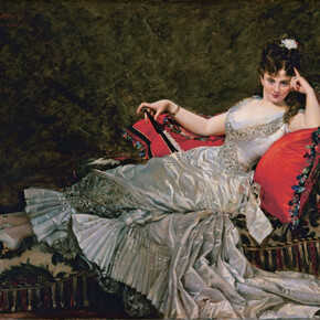 Charles Carolus-Duran, Portrait of Julia Tahl known as Mademoiselle Alice de Lancey, 1876, Oil on canvas, 60 × 83 in. (152.5 × 211 cm) Petit Palais, Musée des Beaux-Arts de la Ville de Paris, Paris