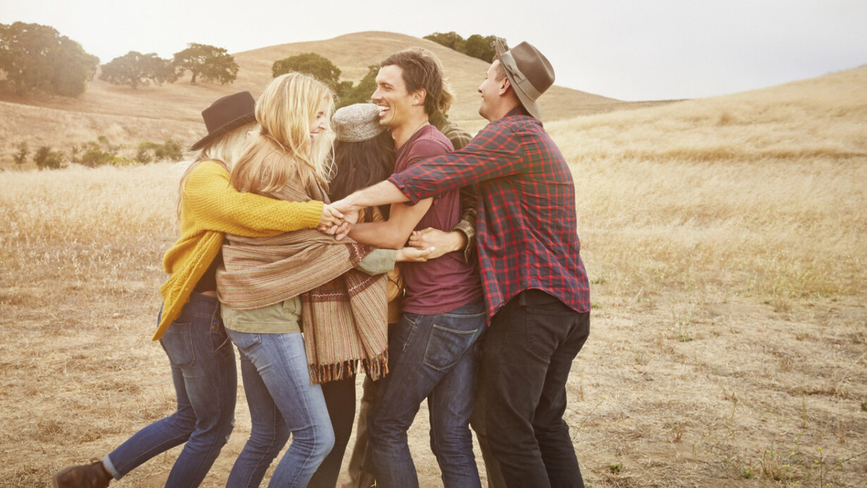 Friends hugging