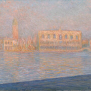 Claude Monet
The Palazzo Ducale, Seen from San Giorgio Maggiore (Le Palais Ducal vu de Saint-Georges Majeur), 1908
Oil on canvas
65.4 x 100.6 cm
Solomon R. Guggenheim Museum, New York
Thannhauser Collection, Bequest, Hilde Thannhauser 91.3910
Photo: © Solomon R. Guggenheim Foundation, New York (SRGF)