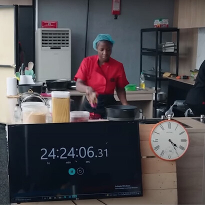 Chef Hilda Baci while trying to break the Guinness World Record in the kitchen