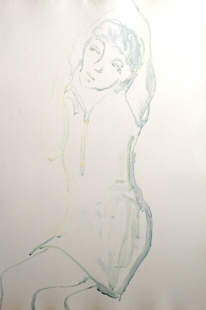 Tamsin Relly, Untitled, 2014, water-based monotype and blind deboss on Somerset Satin 300gsm, 75.5 x 56.5 cm