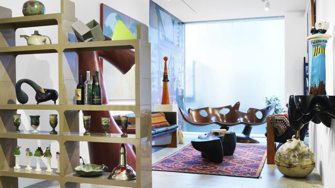 Wendell Castle, Living, exhibition view. Courtesy of Friedman Benda Gallery