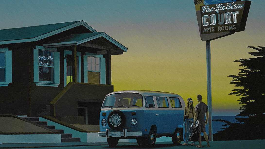 Joan Longas, Evening expectations, oil on canvas, 60x92cm, 2016