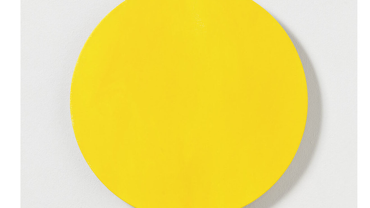 Gary Hume, Companion Painting 2, 2014, Acrilico su tela / Acrylic on canvas, Ø 40 x 3 cm / Ø 15 3/4 x 1 1/3 inches, Photo by Alessandro Zambianchi, Courtesy Massimo De Carlo, Milano/London