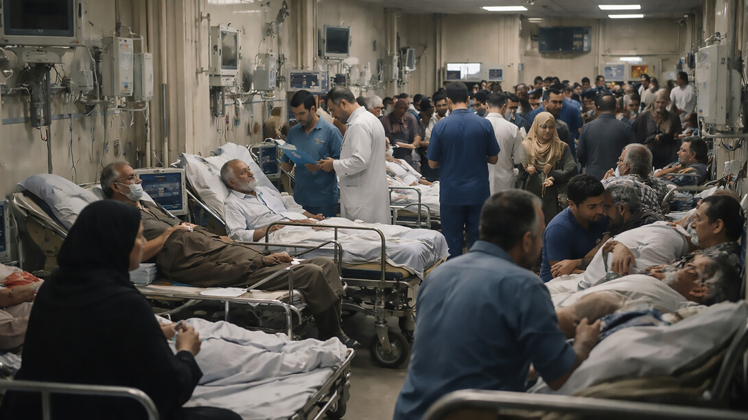 Overcrowded conditions inside a public hospital in Cairo, reflecting the strain on Egypt’s healthcare system