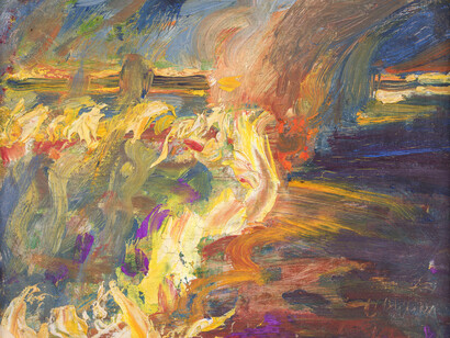 Akseli Gallen-Kallela: Bushfire on Ukamba Savannah (detail), 1909. Courtesy of Gallen-Kallela Museum
