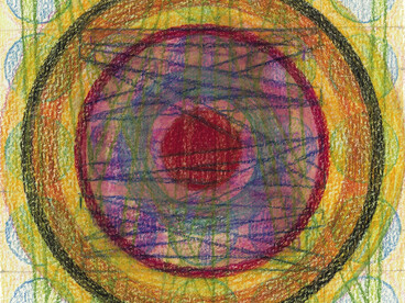 Magical Night #8, coloured pencil on paper, 13 x 13 cm, Mark Weighton, 2011
