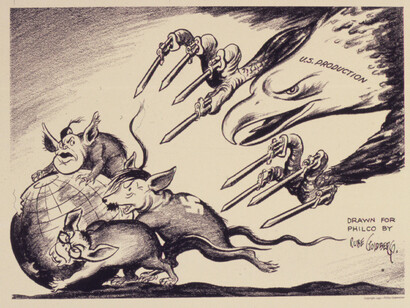 Three blind rats - desenho animado americano desenhado para a Philco Corporation (artista: Silvey Jackson Ray), por volta de dezembro de 1942. Fascismo e sua herança na Guerra Fria: uma inspiração para extremismos do século XXI. Como o passado ressoa no presente