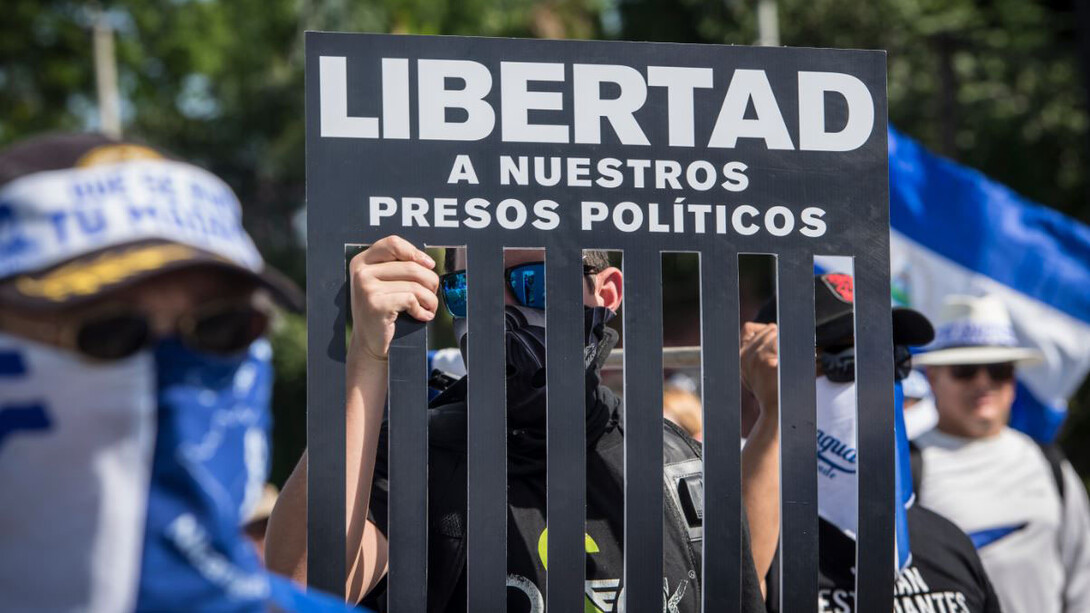 Manifestación por la liberación de los presos políticos en Nicaragua