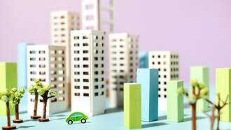 A sustainable, environmentally friendly paper city module, promoting cleanliness and eco-consciousness