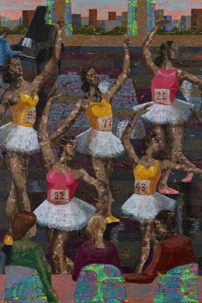 Derek Fordjour, La classe de danse (detail), 2024. Courtesy of MFA