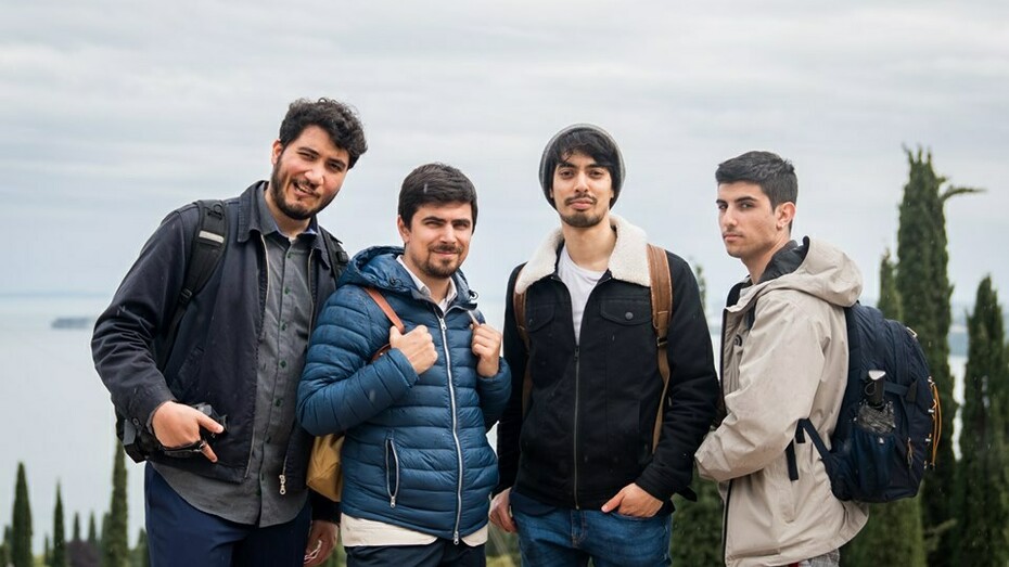 La troupe de Il Vate in sopralluogo al Vittoriale degli Italiani