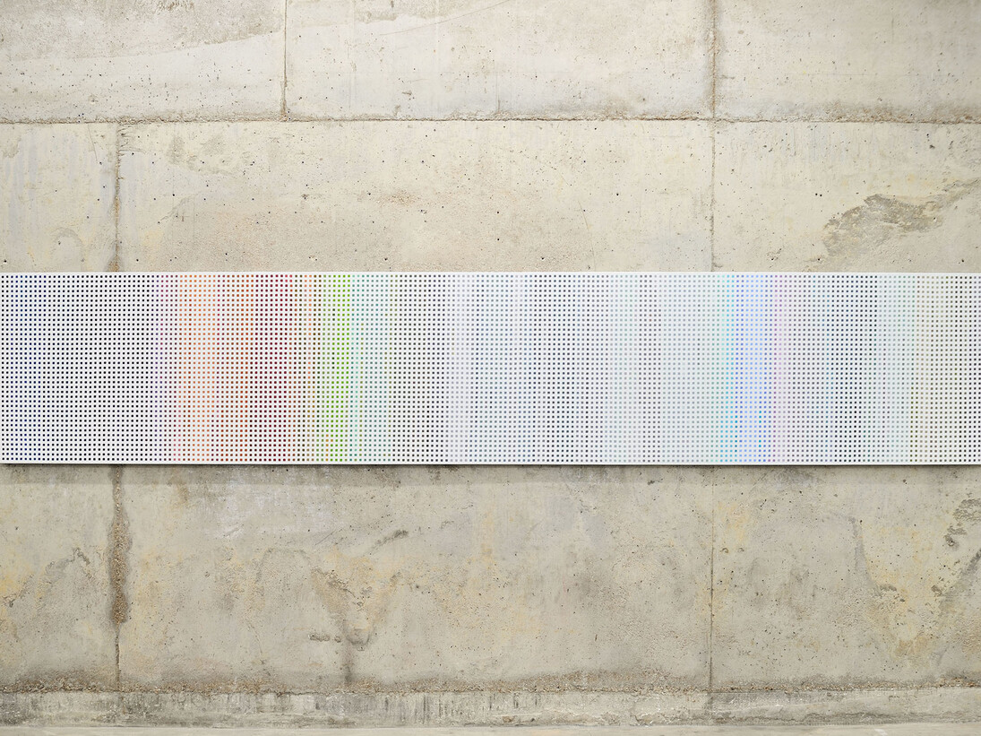 Cheyney Thompson, Stochastic Process Painting 14, 2014, Oil on canvas, 76.2 x 413 cm / 30 x 162.60 inches, Courtesy of Campoli Presti, London / Paris
