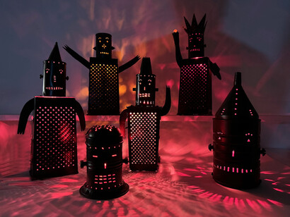 Tom Nussbaum, Acme robots night lights, 1985–1986. Courtesy of Montclair Art Museum