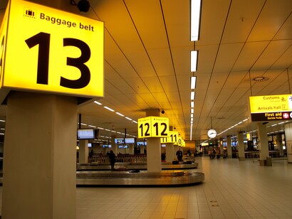 Cintas de recogida de equipajes en el aeropuerto de Schiphol
