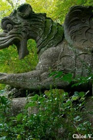Bomarzo is full of statues representing giants, tritons, monsters and mythological creatures of every kind