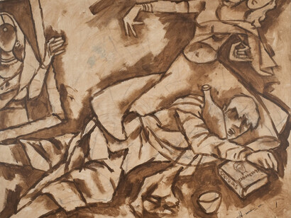 M. F. Husain. Courtesy of Aicon Gallery