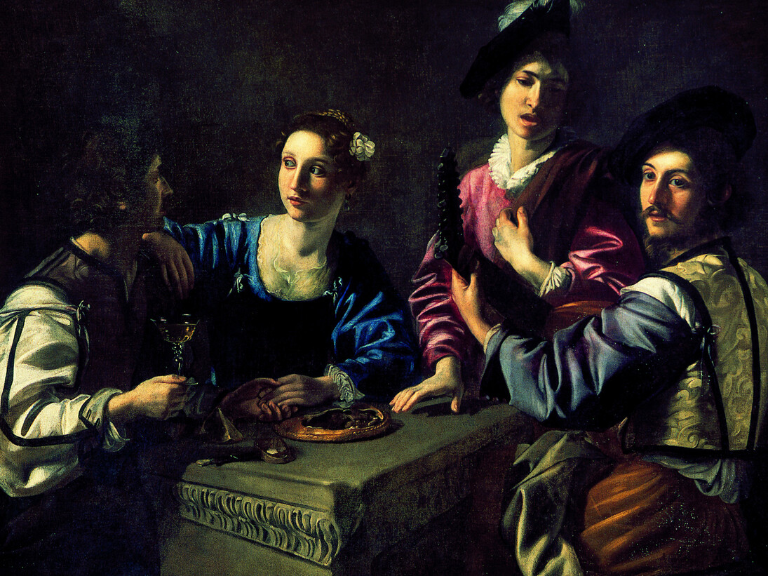 Nicolas Tournier, Concert, avant 1620, Huile sur toile, 115 x 168 cm © Musées du Berry, Bourges