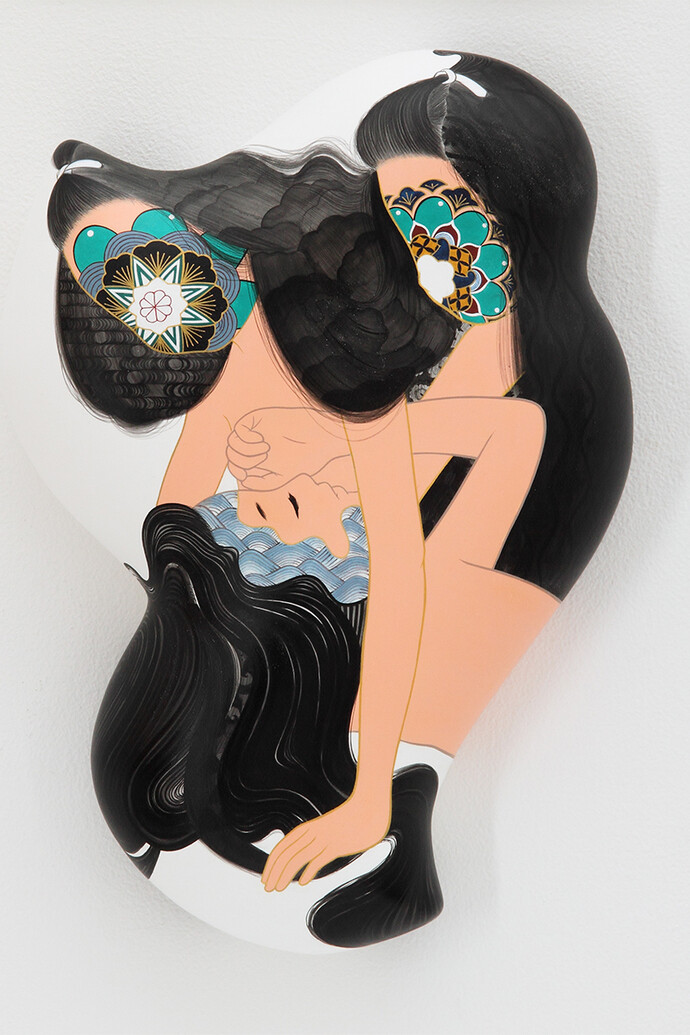 Ai Yamaguchi, suguni sou, 2013, Acrylic on cotton, blanket and panel, 11 x 8 x 2 inches / 28.5 x 20 x 5 cm