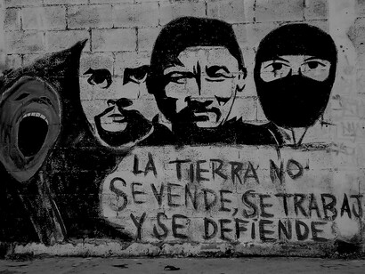 Political graffiti in Cancun, Mexico