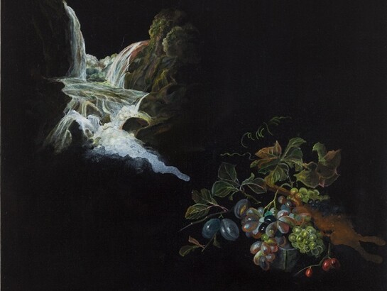 Emma Bennett, Spilt (detail), 2015, oil on oak, 25 x 20 cm 