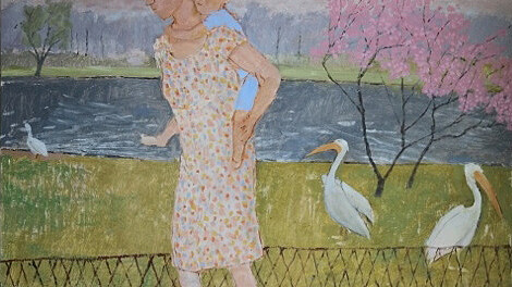 William Graham, Child on Back of Lady with Pelicans