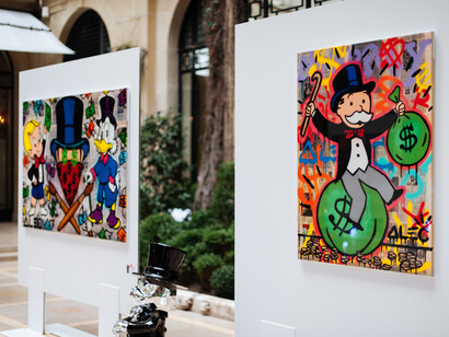 Alec Monopoly, Exhibition view. Courtesy of Eden Fine Art