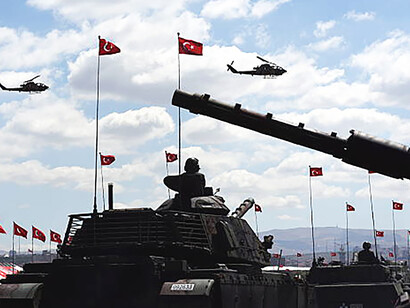 In a joint military exercise, the Turkish Army showcased its capabilities with tanks and helicopters