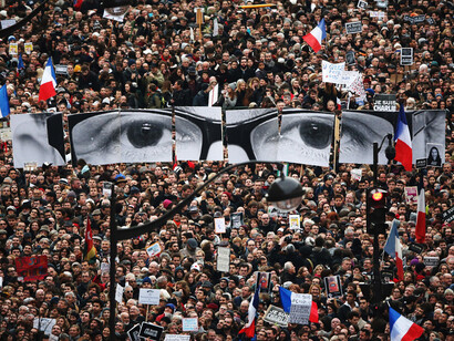 "Unity rally" in defiance of a terrorism rampage that claimed 17 lives in France. 12/01/2015, Reuters