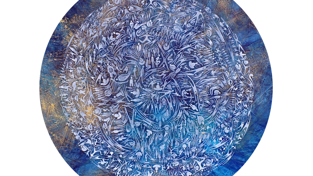 Sophie Hurst, Peaceful Heart, acrylic on board, 122 x 122 cm, 2015