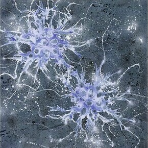 Campi magnetici, 2013, Acrylic on canvas, 31 1/2 x 31 1/2 inches , 80 x 80 cm © 2014 Alberto Di Fabio. Courtesy Gagosian Gallery
