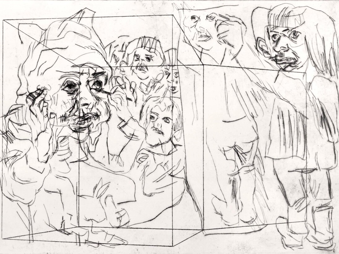 Jaime Valtierra, 'Adolfa`s Cave, First', Edition of 5, Monoprintand Drypoint on paper, 36 x 60 cm, 2014